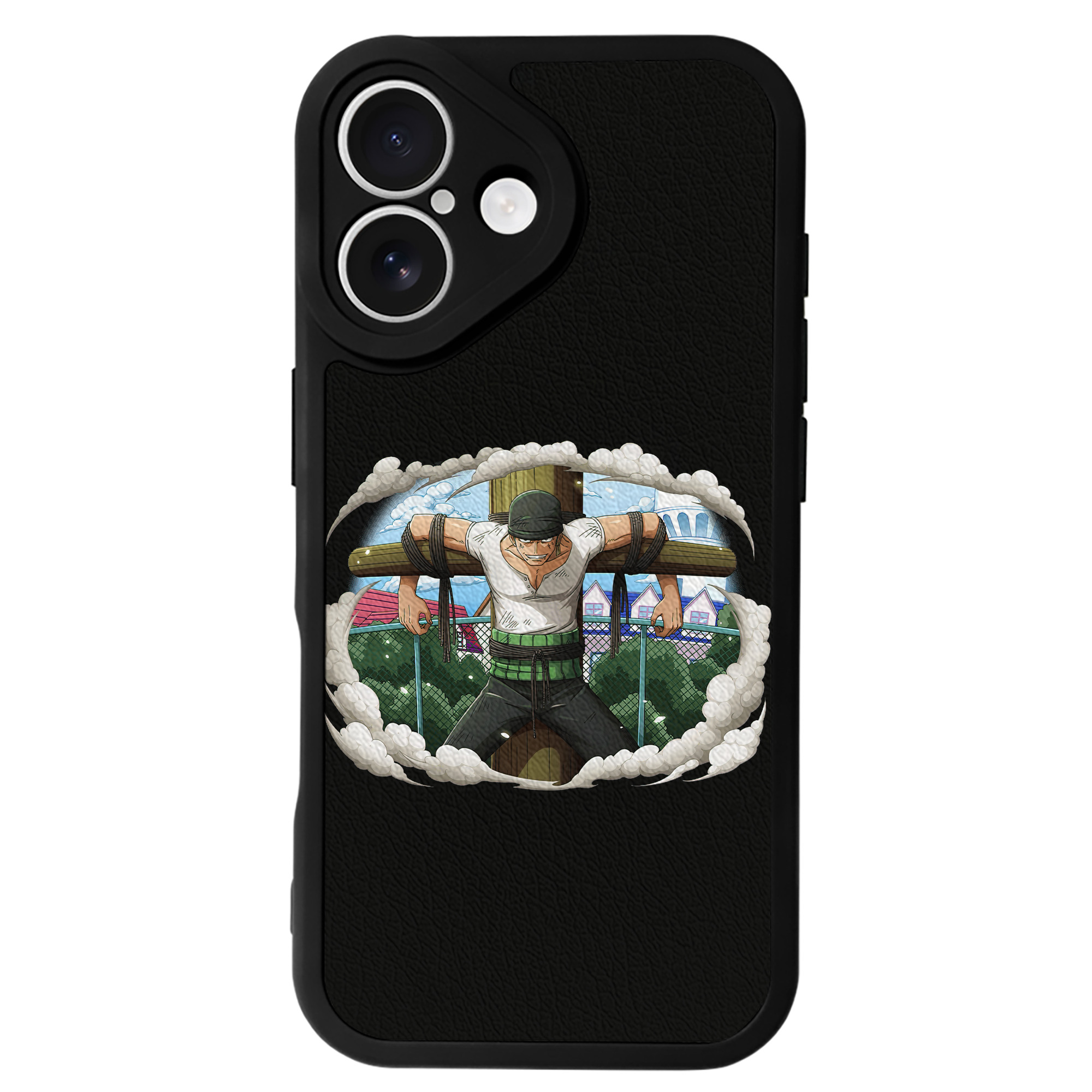 （画像用） ワンピース ロロノア・ゾロ ONE PIECE Roronoa Zoro 【iPhone 16シリーズ対応】シリコンスマホケース（レザー調） 材質：シリコン